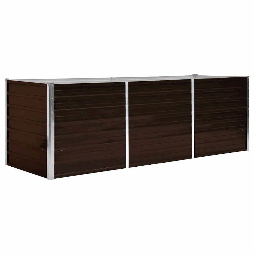 Raised Bed Brown Galvanized Steel 94.5 x 31.5 x 30.3 in. Picture 1