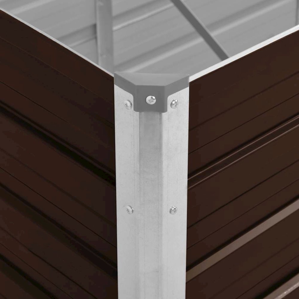 Raised Bed Brown Galvanized Steel 94.5 x 31.5 x 30.3 in. Picture 7