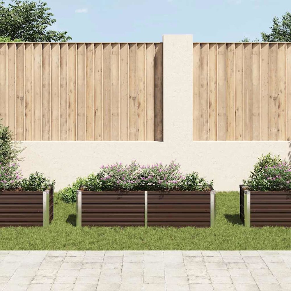 Raised Bed Brown Galvanized steel 63x15.7x17.7 in. Picture 3