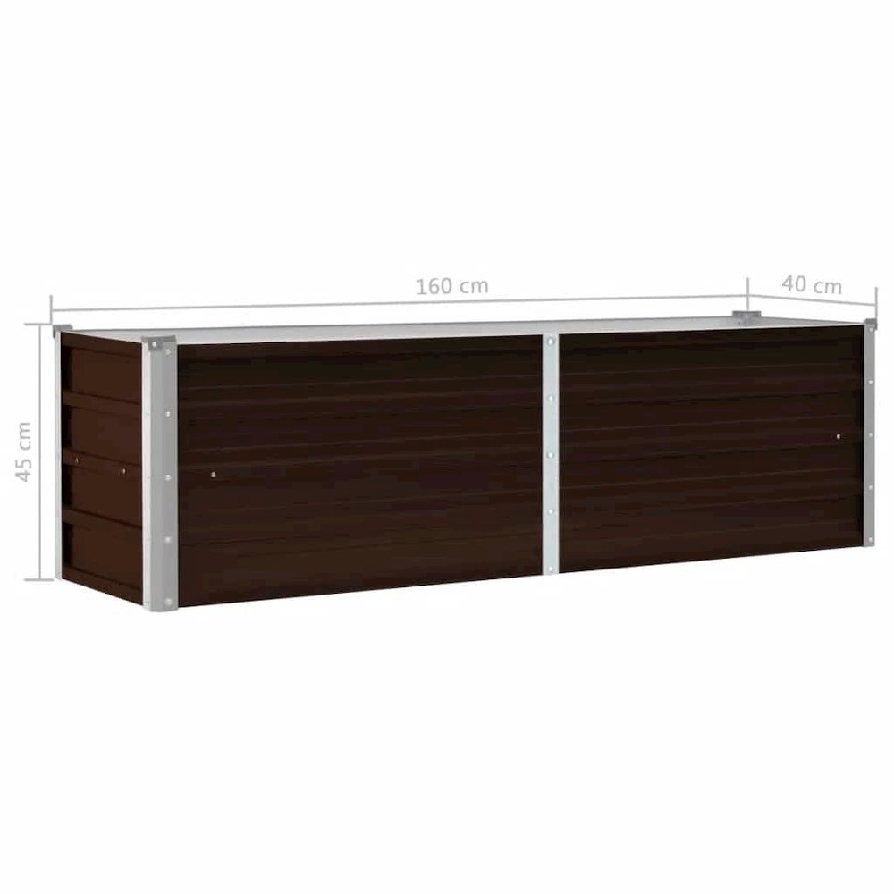 Raised Bed Brown Galvanized steel 63x15.7x17.7 in. Picture 9