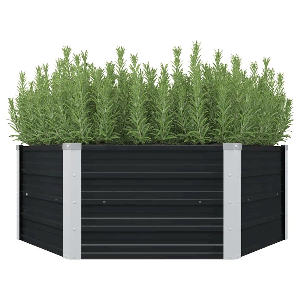 Raised Garden Bed Anthracite Galvanized steel. Picture 1