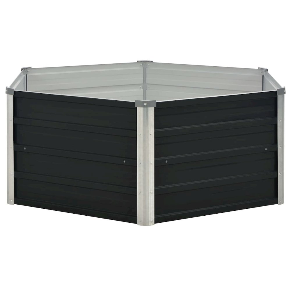 Raised Garden Bed Anthracite Galvanized steel. Picture 3