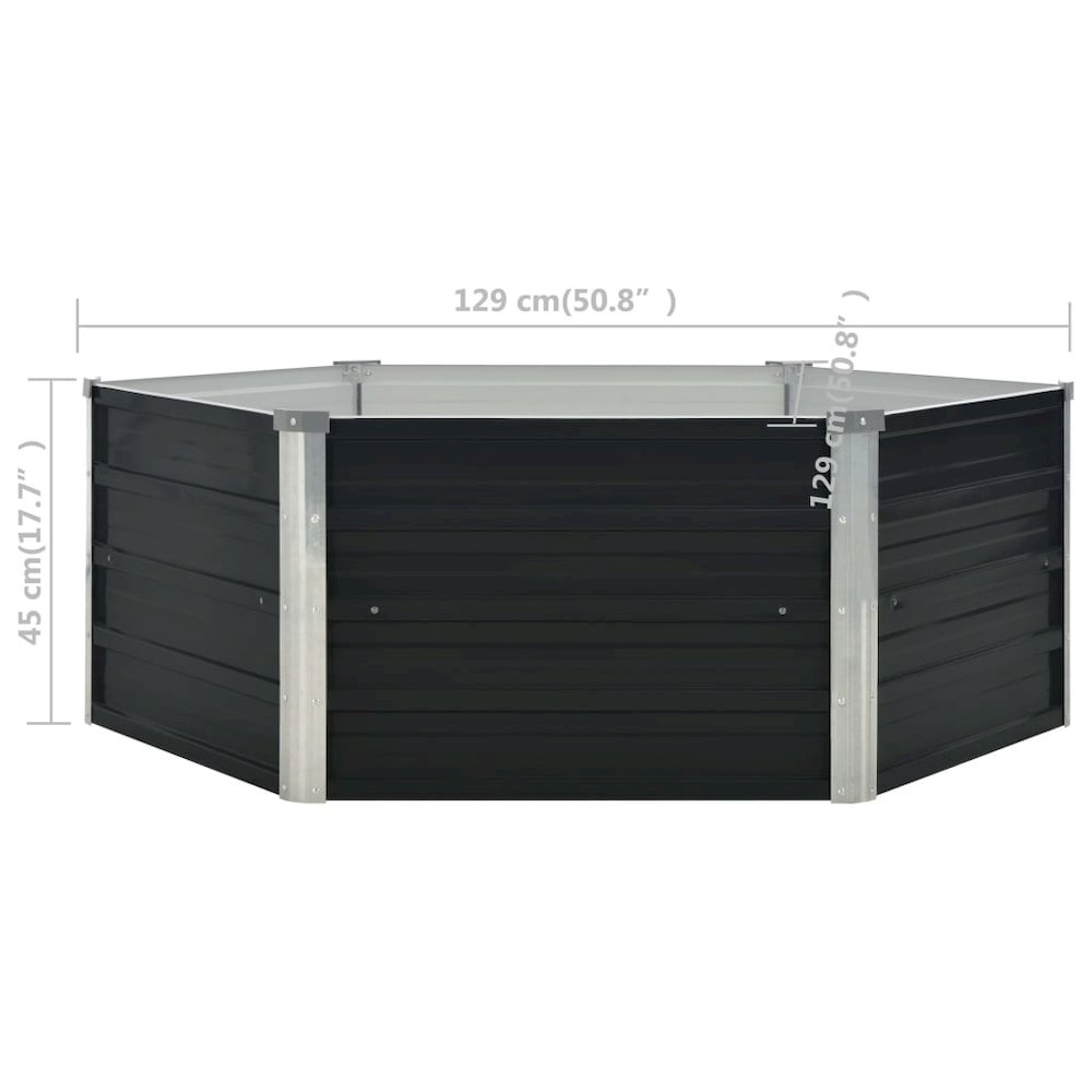 Raised Garden Bed Anthracite Galvanized steel. Picture 6