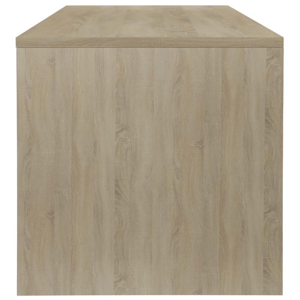 Coffee Table White and Sonoma Oak Engineered Wood Small. Picture 5