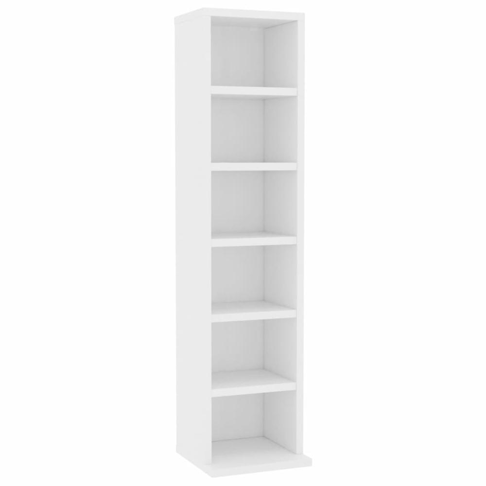 vidaXL CD Cabinet White 8.3"x9"x34.6" Chipboard, 800351. Picture 2
