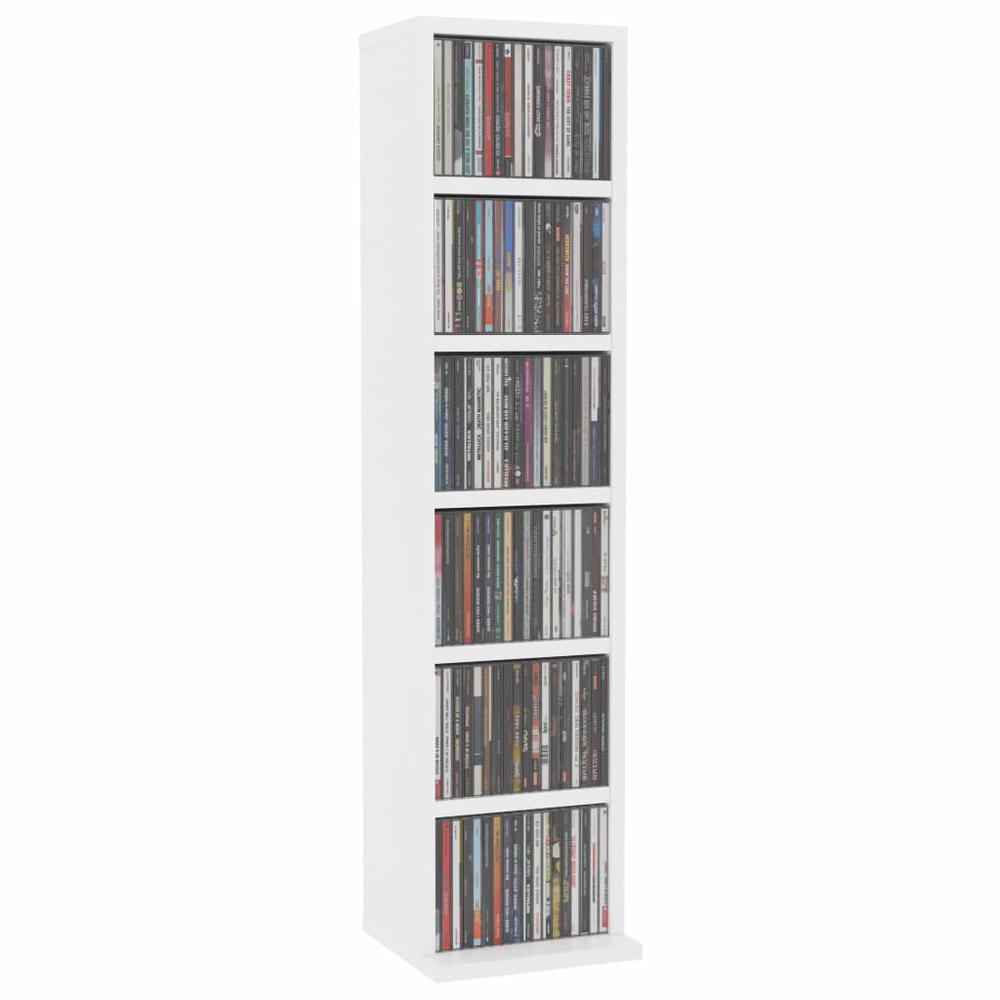 vidaXL CD Cabinet White 8.3"x9"x34.6" Chipboard, 800351. Picture 3