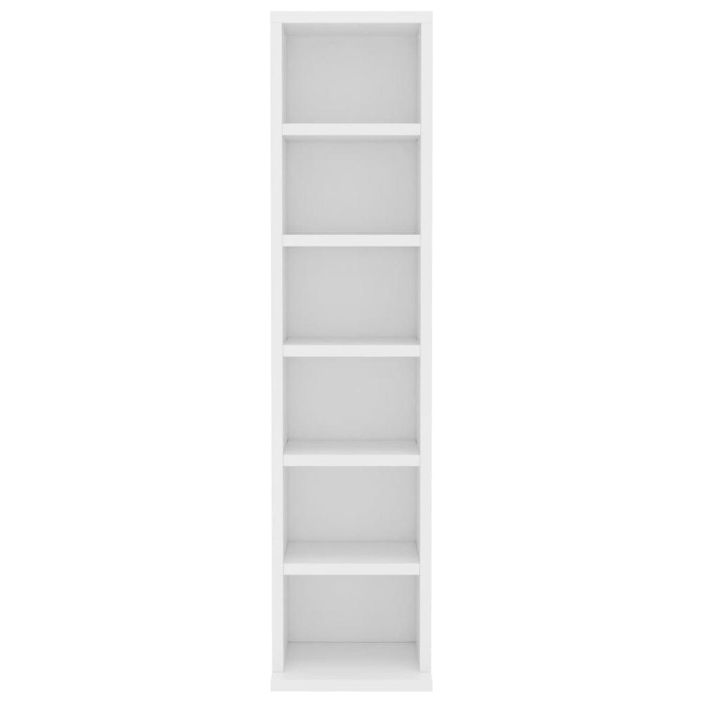 vidaXL CD Cabinet White 8.3"x9"x34.6" Chipboard, 800351. Picture 4