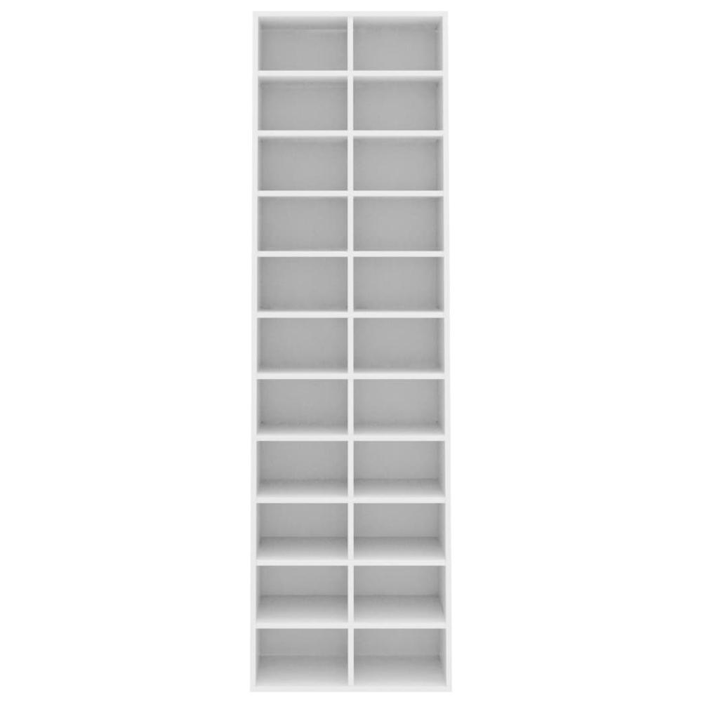 vidaXL Shoe Cabinet White 21.2"x13.3"x72" Chipboard, 800369. Picture 4