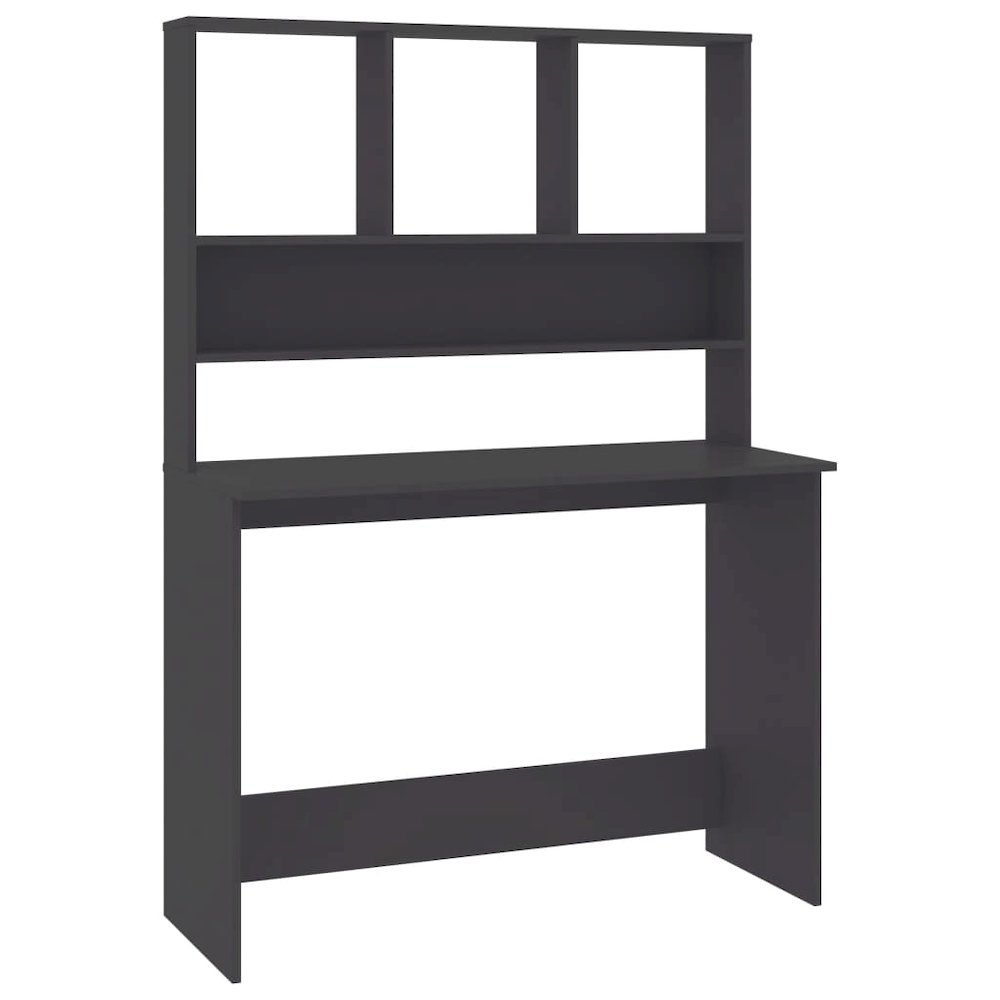 Desk Grey Engineered wood Compact Desk Rectangular Modern. Picture 2