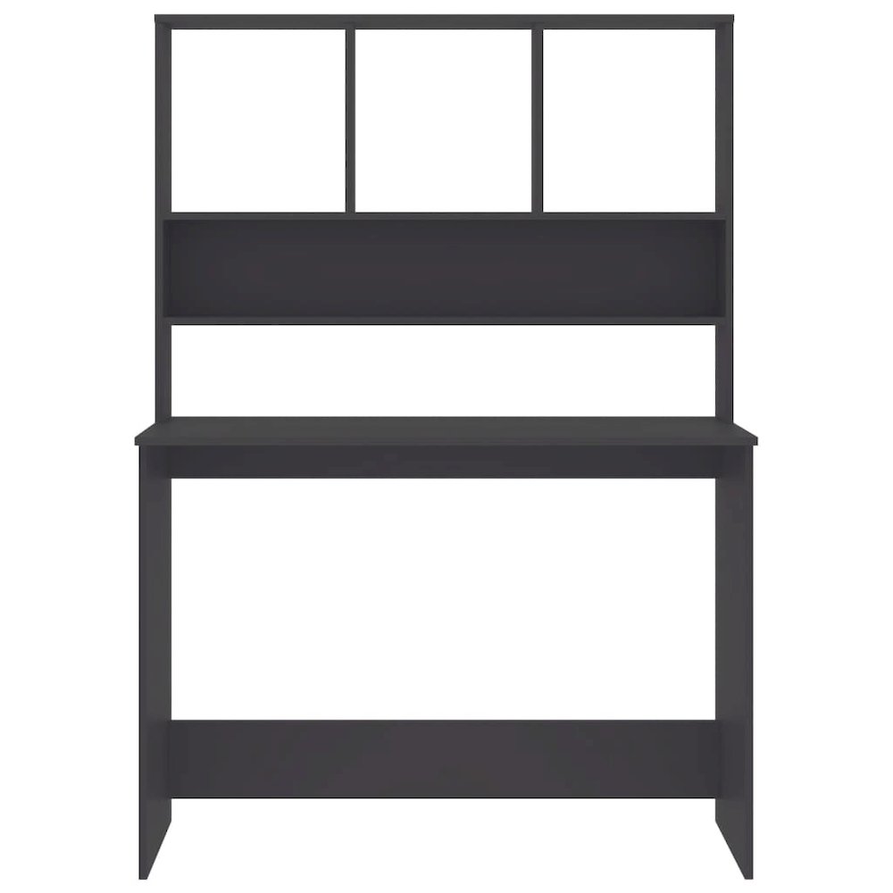 Desk Grey Engineered wood Compact Desk Rectangular Modern. Picture 4
