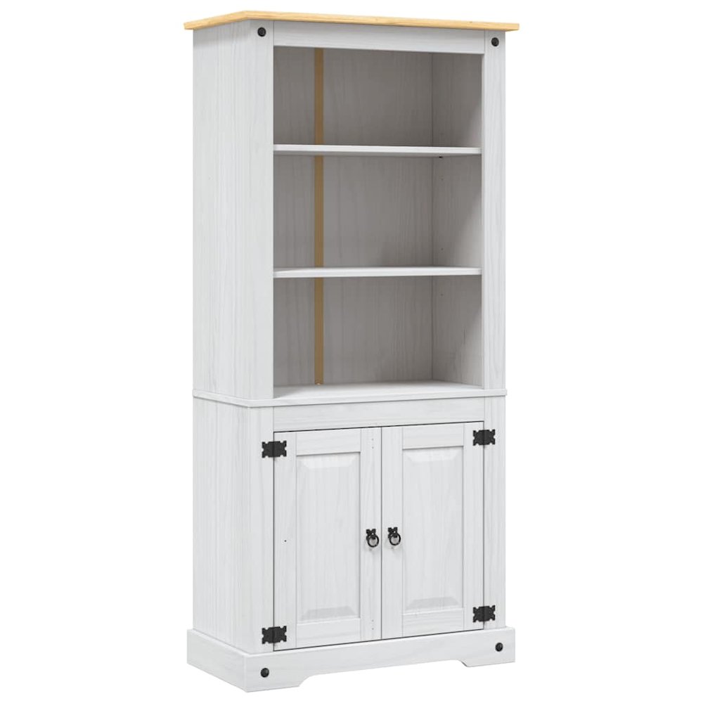 Cupboard Mexican Pine Corona Range White 31.5"x15.7"x66.9". Picture 1