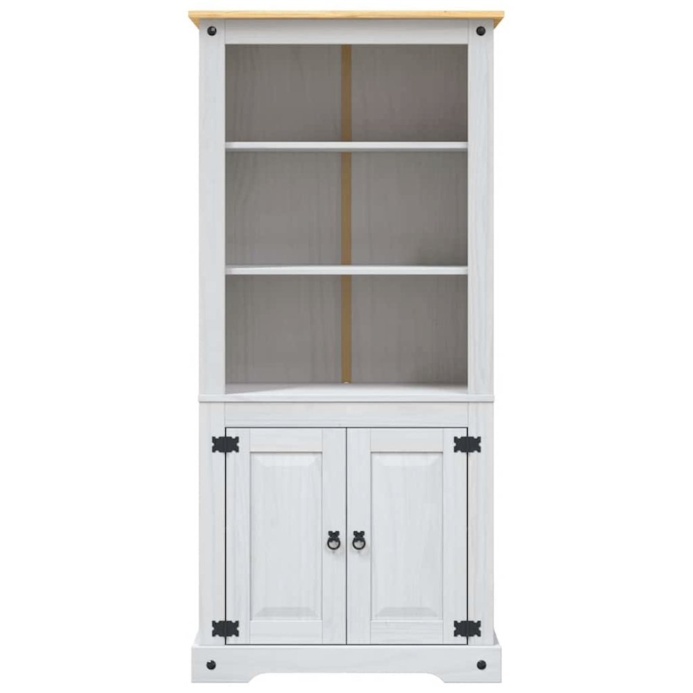 Cupboard Mexican Pine Corona Range White 31.5"x15.7"x66.9". Picture 6