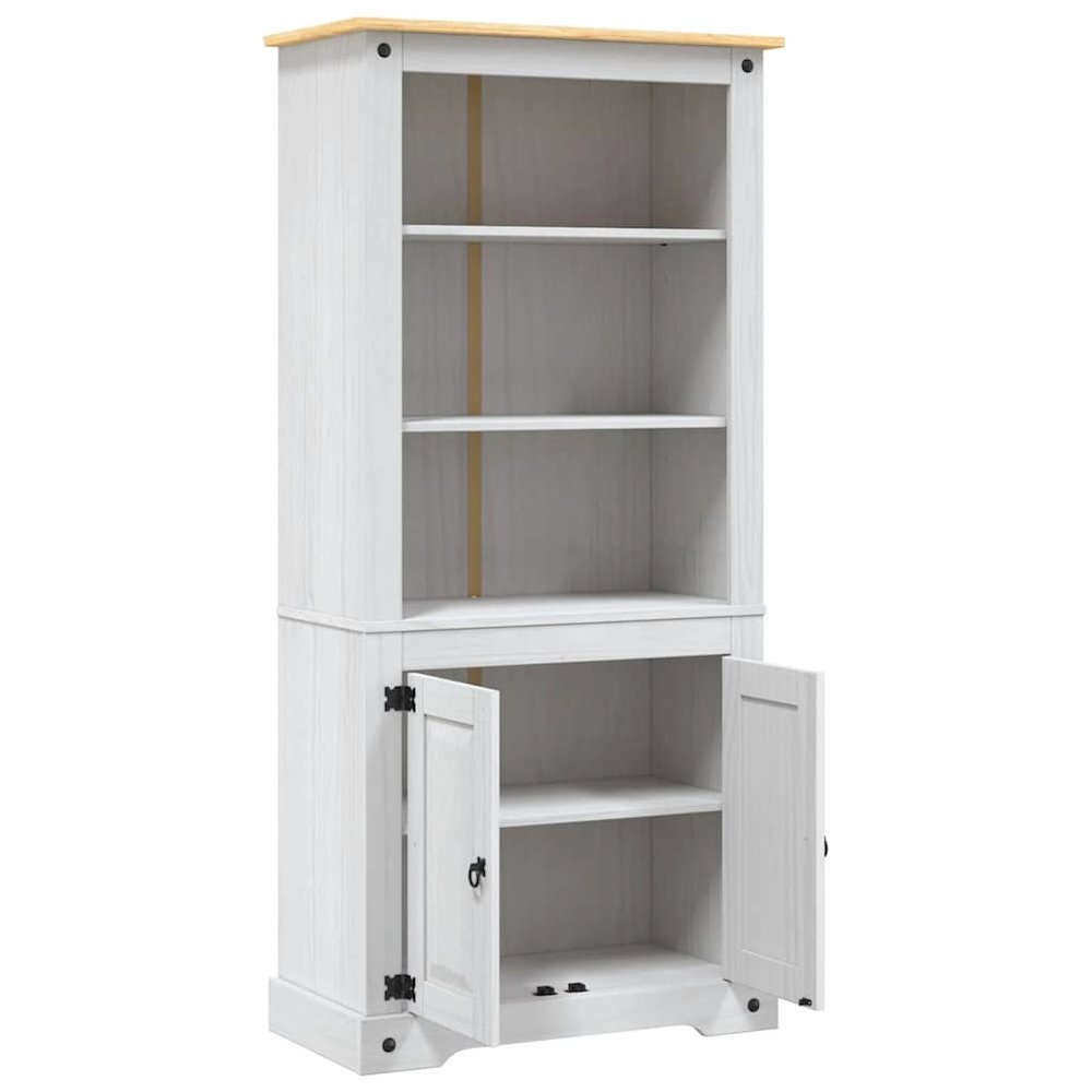 Cupboard Mexican Pine Corona Range White 31.5"x15.7"x66.9". Picture 7