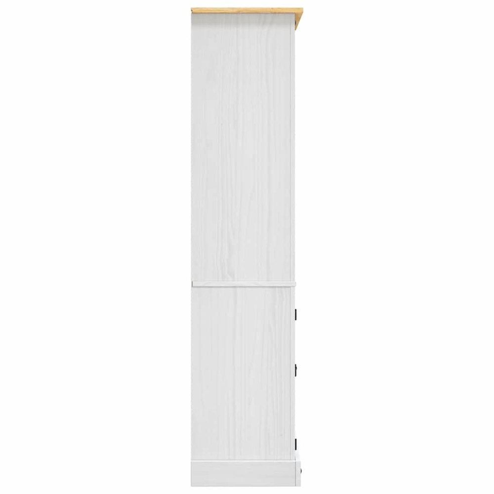 Cupboard Mexican Pine Corona Range White 31.5"x15.7"x66.9". Picture 8