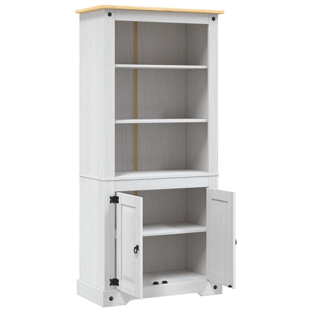 Cupboard Mexican Pine Corona Range White 31.5"x15.7"x66.9". Picture 12