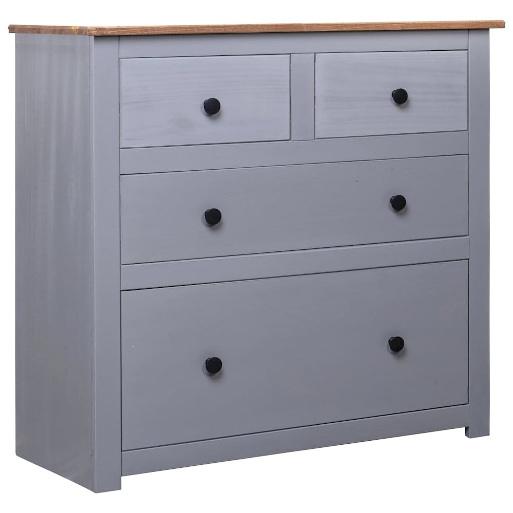 Sideboard Grey and natural wood Solid pine wood Medium Storage. Picture 1
