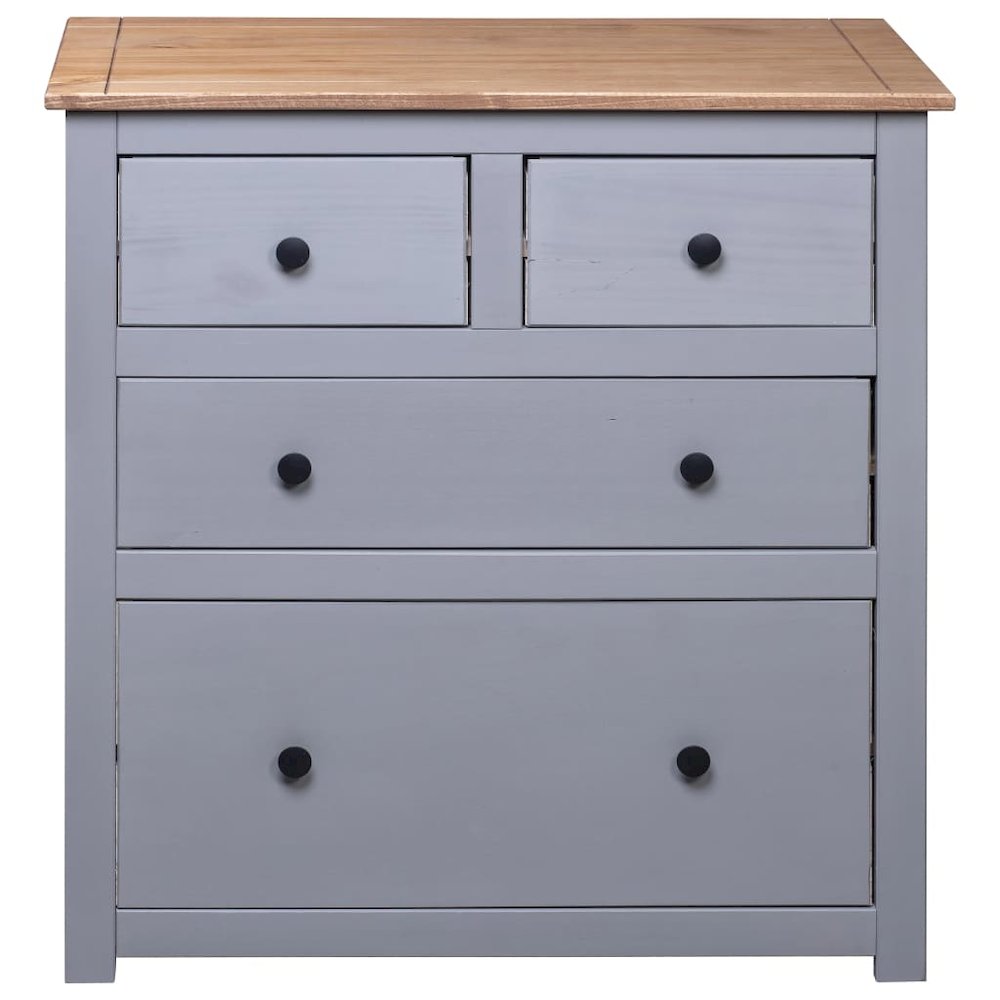 Sideboard Grey and natural wood Solid pine wood Medium Storage. Picture 6