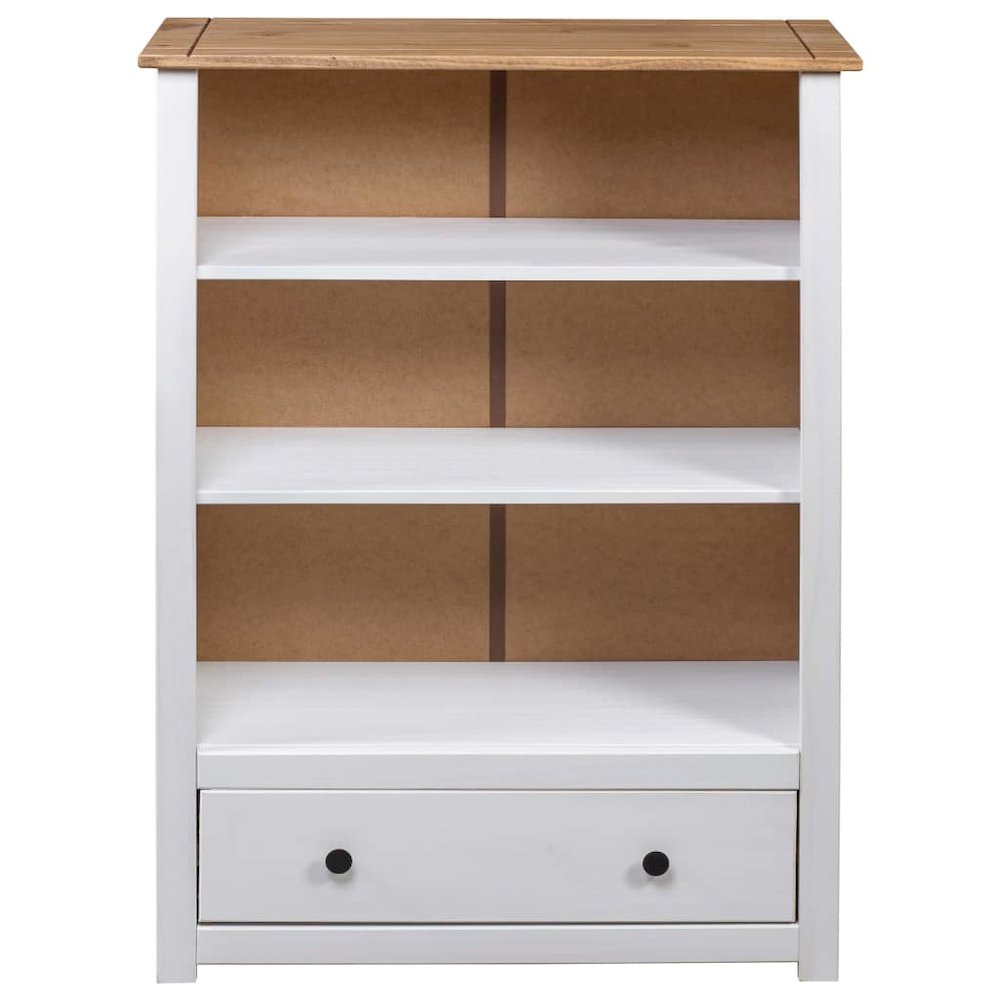 Bookcase White and natural wood Solid pine wood Medium Bookcase. Picture 6