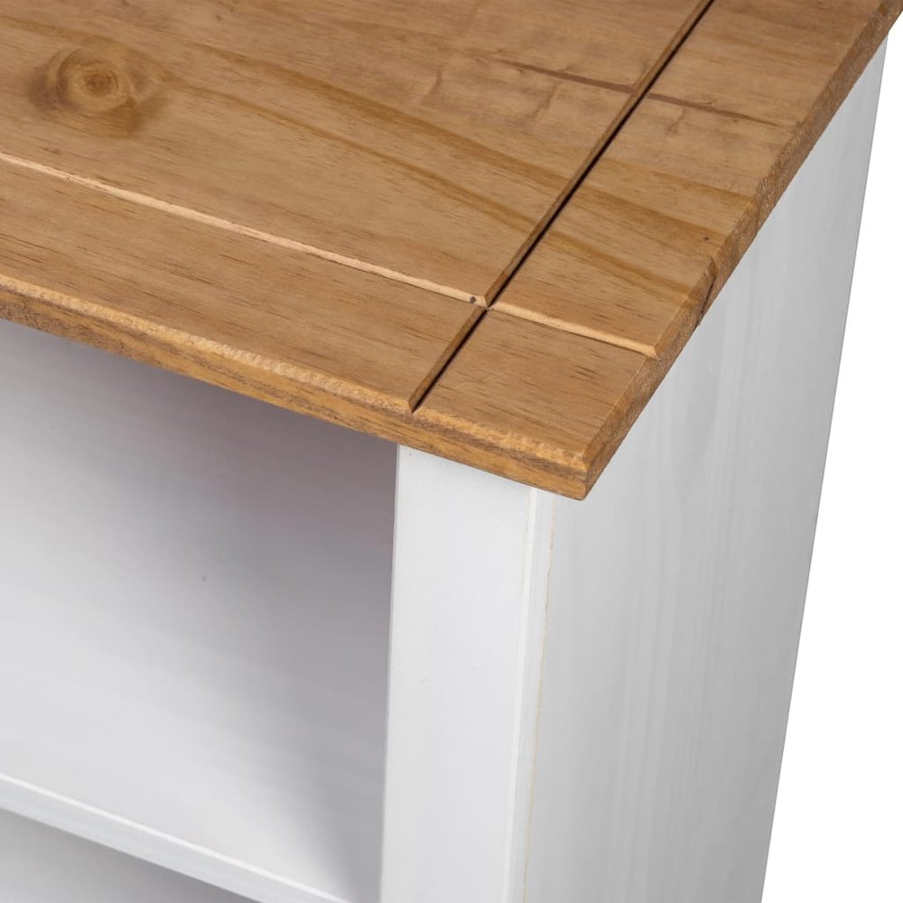 Bookcase White and natural wood Solid pine wood Medium Bookcase. Picture 7