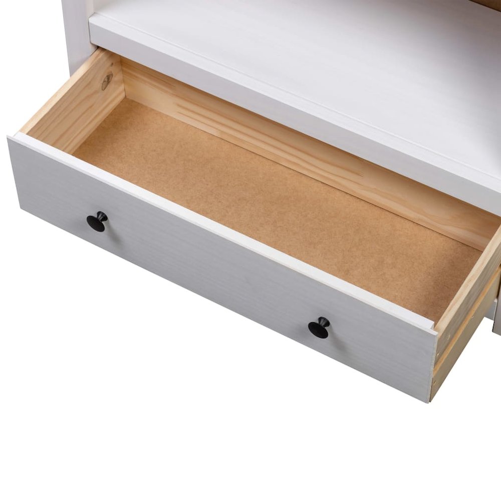 Bookcase White and natural wood Solid pine wood Medium Bookcase. Picture 8