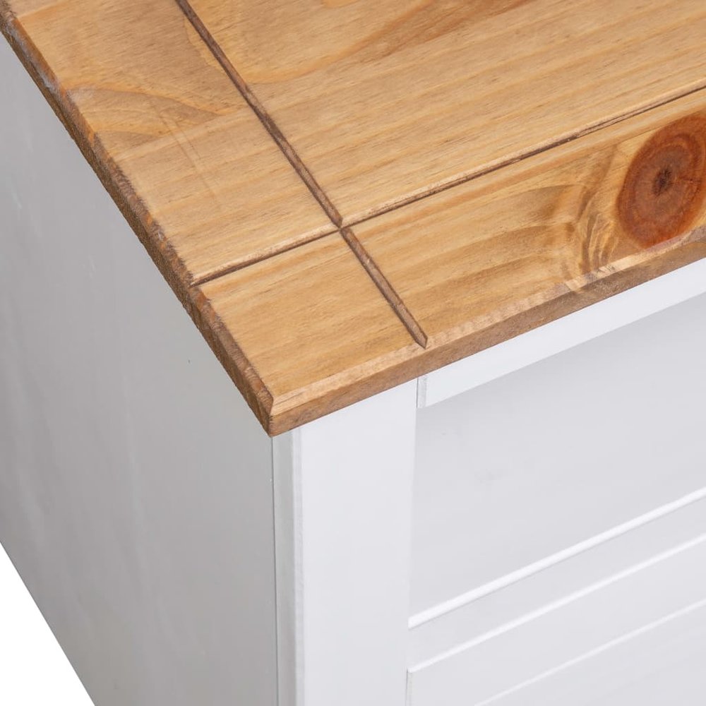 Corner TV Stand White 36.6"x19.3"x19.3" Solid Pine Panama Range. Picture 8