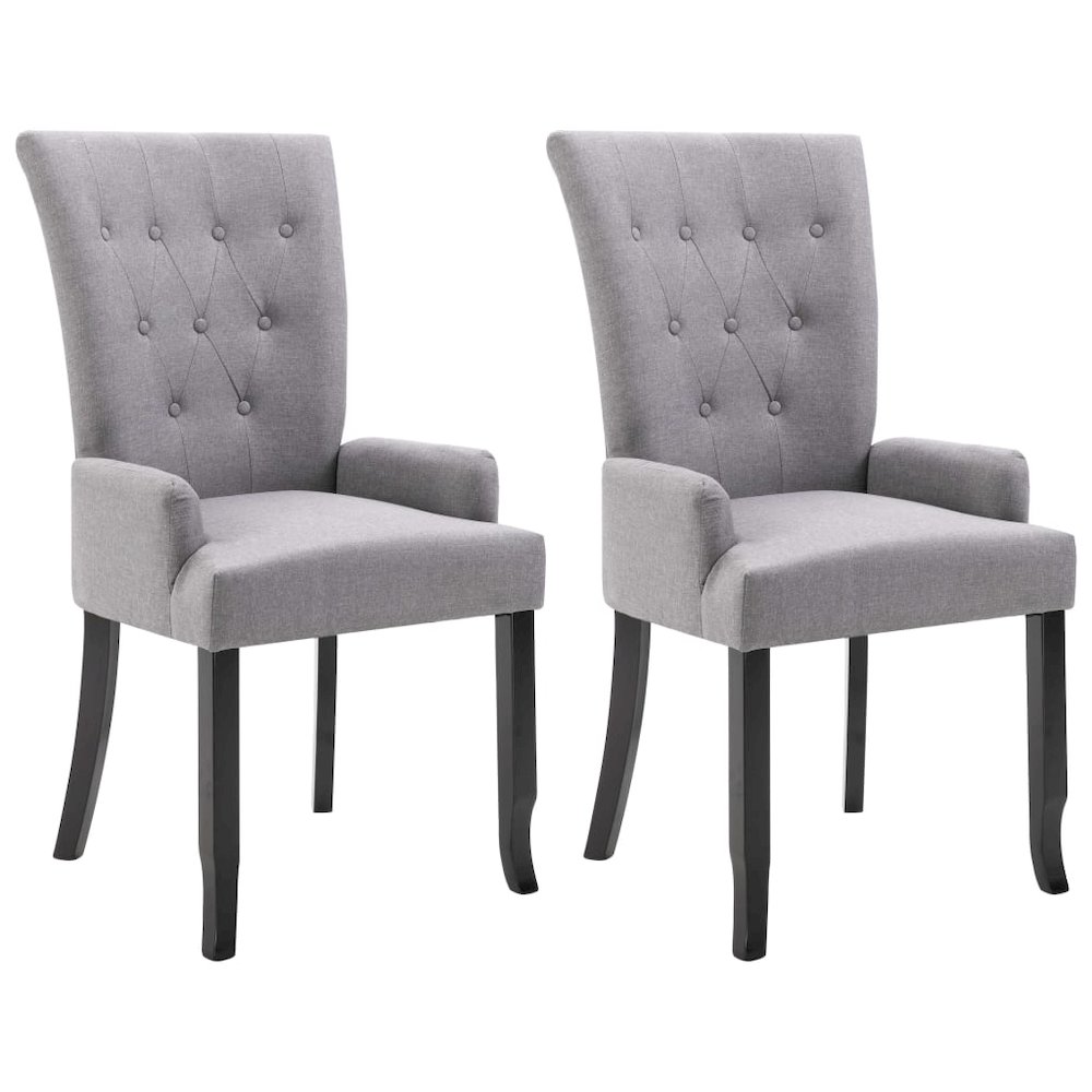Dining Chair Set of 2 Light Grey. Picture 2