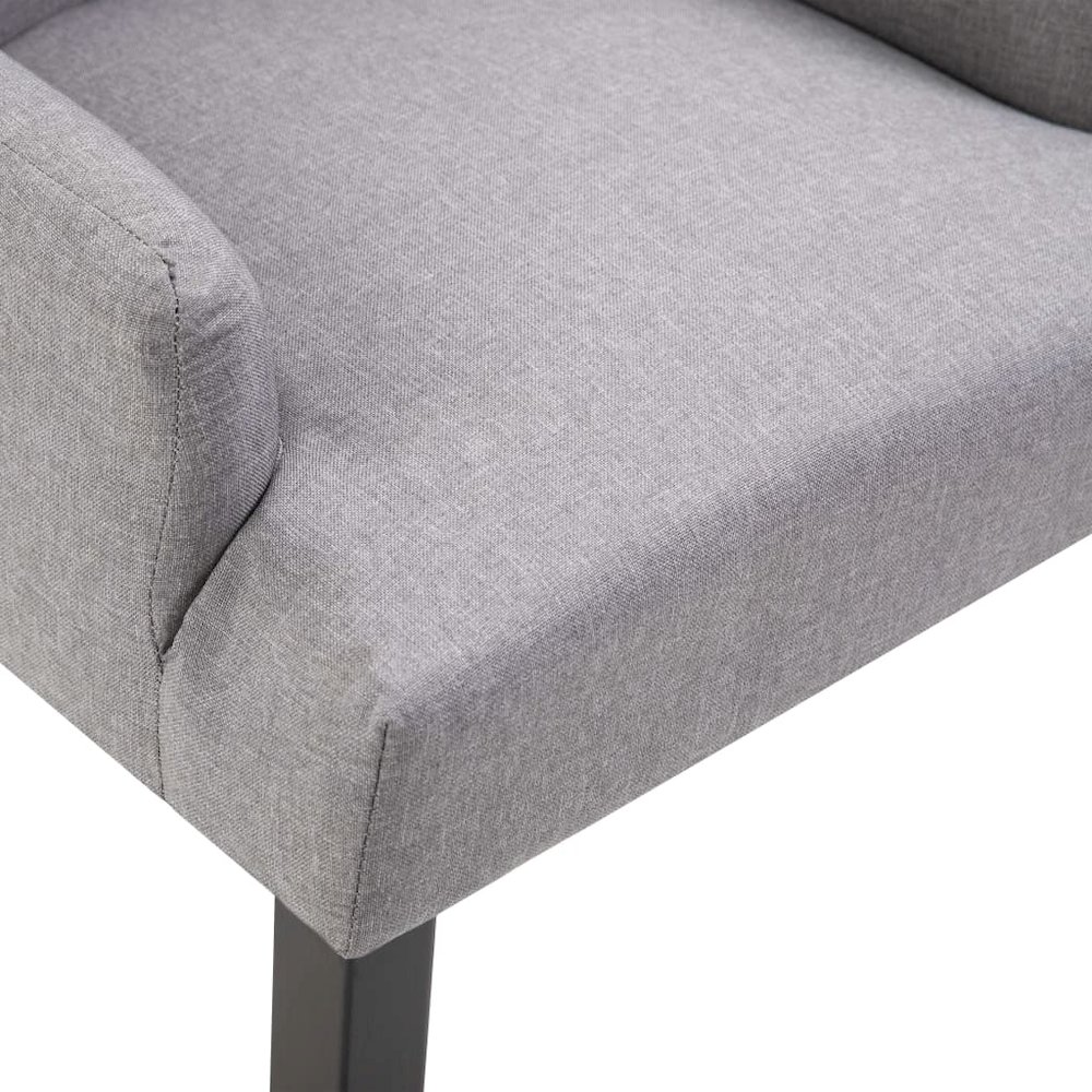 Dining Chair Set of 4 Light grey Polyester Standard Ergonomic. Picture 6