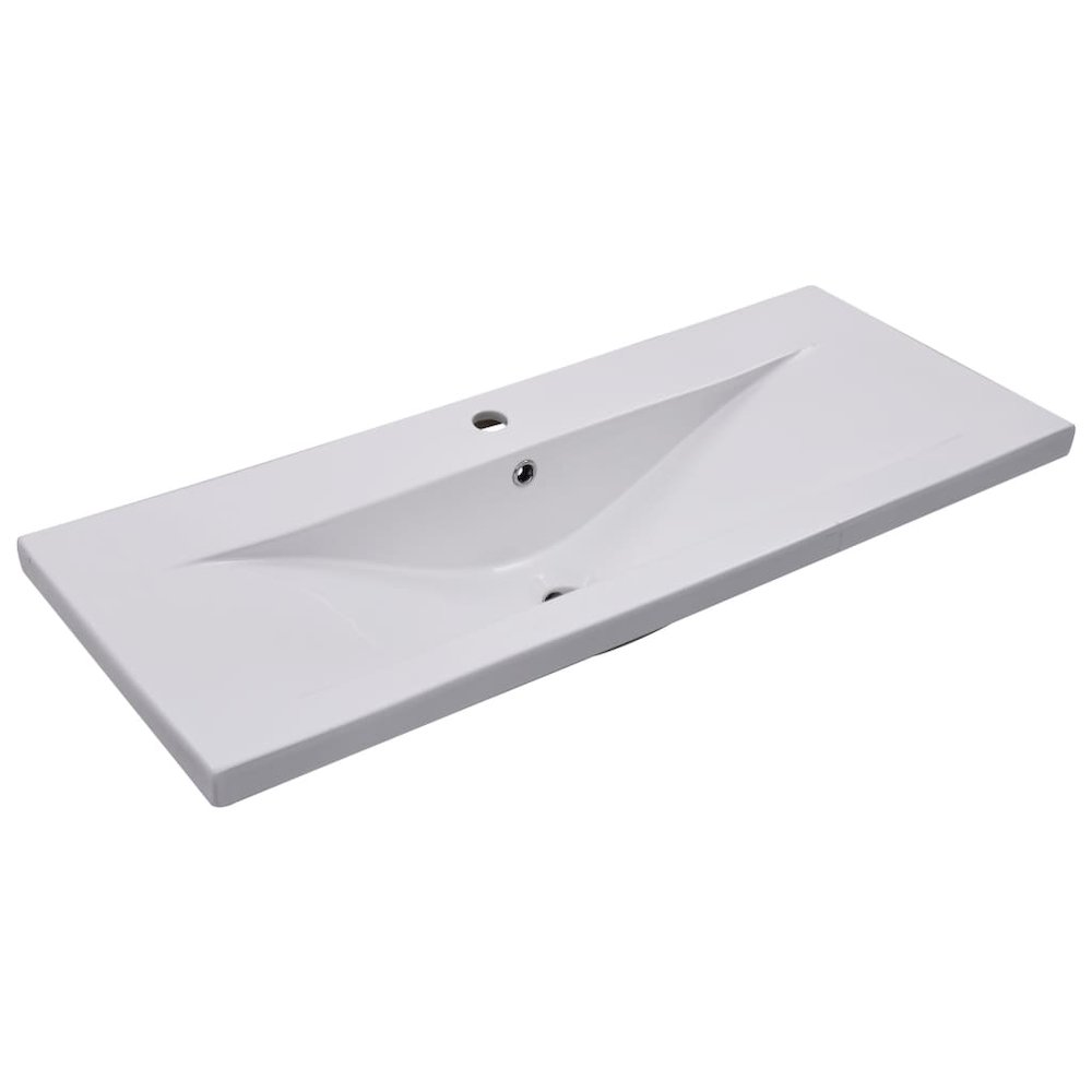 vidaXL Built-in Basin 39.8"x15.6"x7.3" Ceramic White. Picture 2