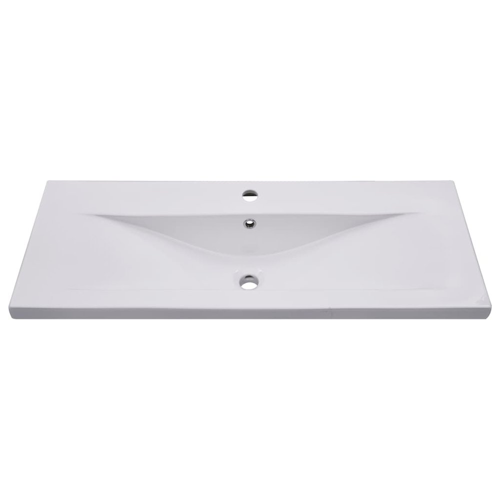 vidaXL Built-in Basin 39.8"x15.6"x7.3" Ceramic White. Picture 3