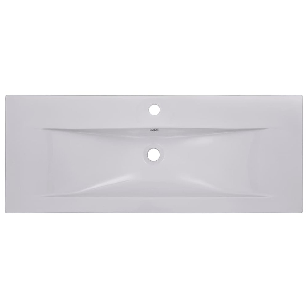 vidaXL Built-in Basin 39.8"x15.6"x7.3" Ceramic White. Picture 4