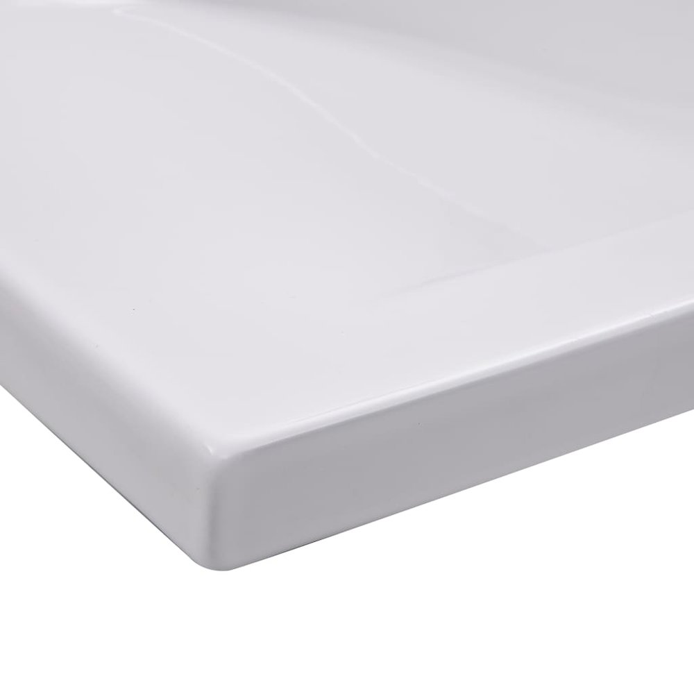 vidaXL Built-in Basin 39.8"x15.6"x7.3" Ceramic White. Picture 6