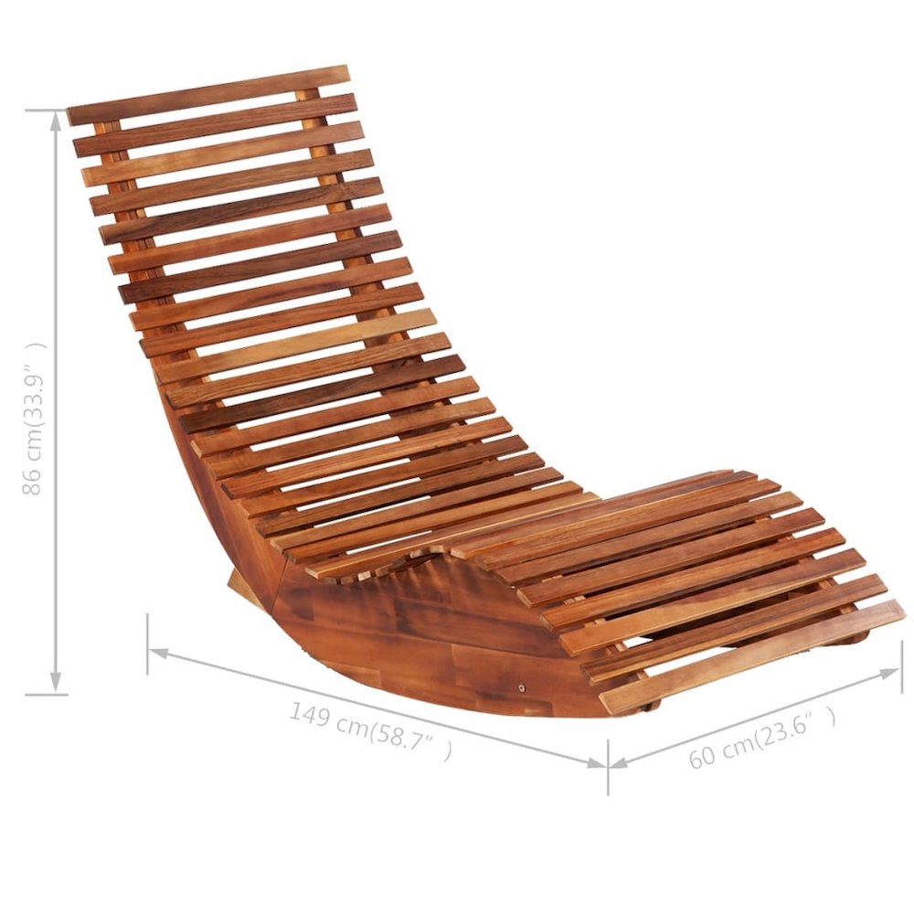 Sun Lounger Set of 2 Light brown Acacia wood. Picture 5