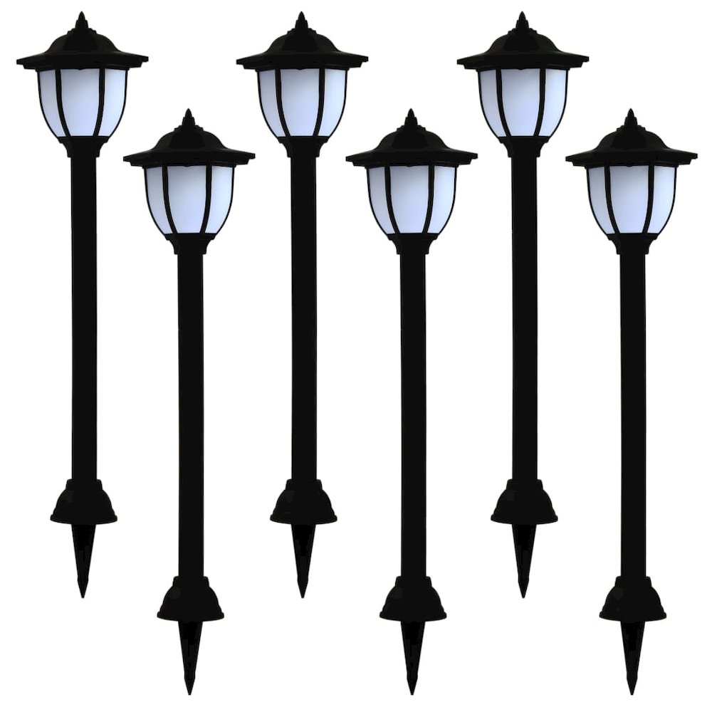 Solar Lamp Set of 6 Black Polypropylene Standard Solar. Picture 1