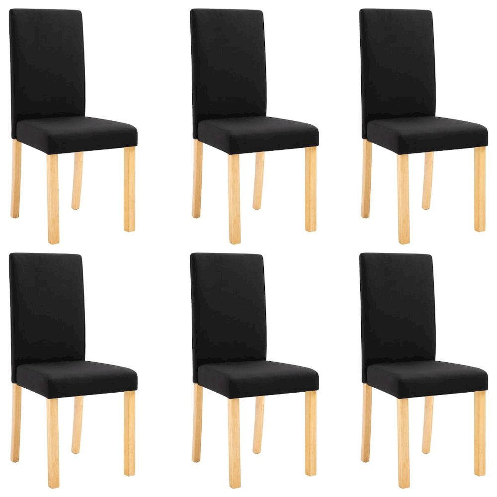 Dining Chair Set of 6 Black Fabric Standard Ergonomic. Picture 2