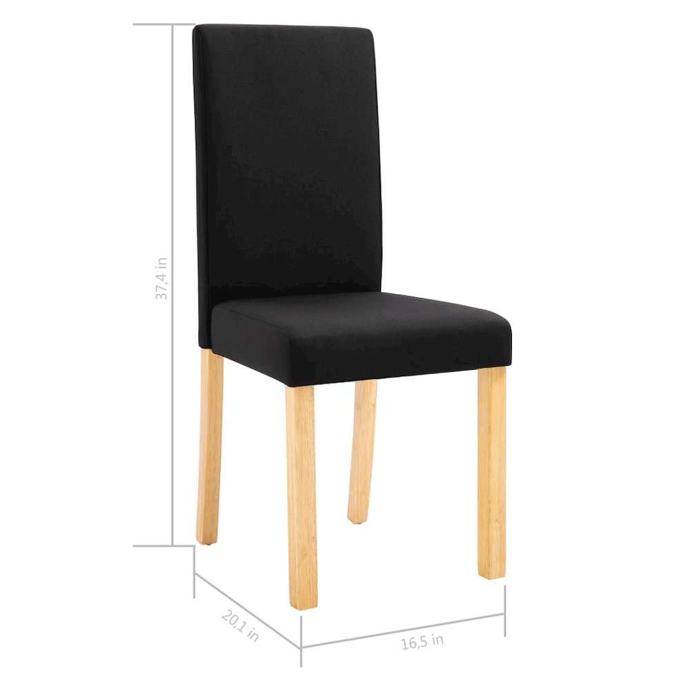 Dining Chair Set of 6 Black Fabric Standard Ergonomic. Picture 9