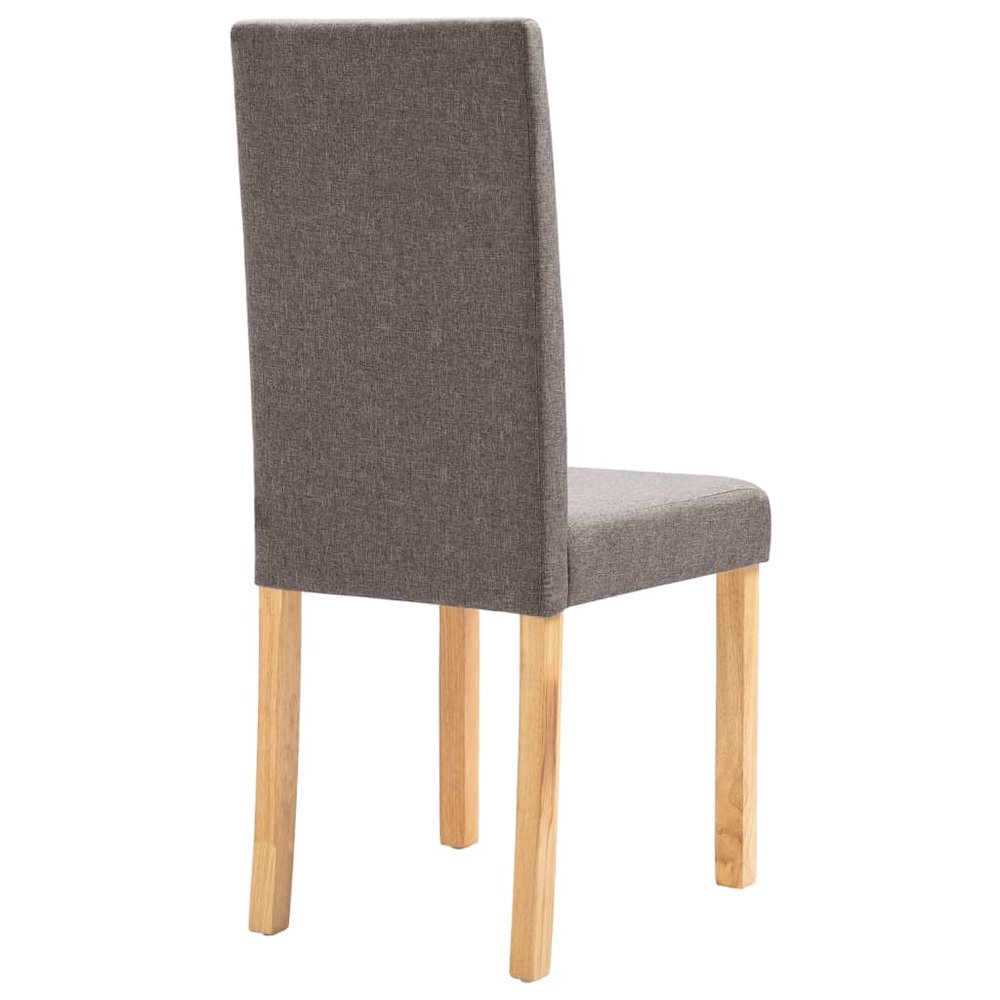 Dining Chair Set of 6 Taupe Fabric and Rubber wood Standard. Picture 6