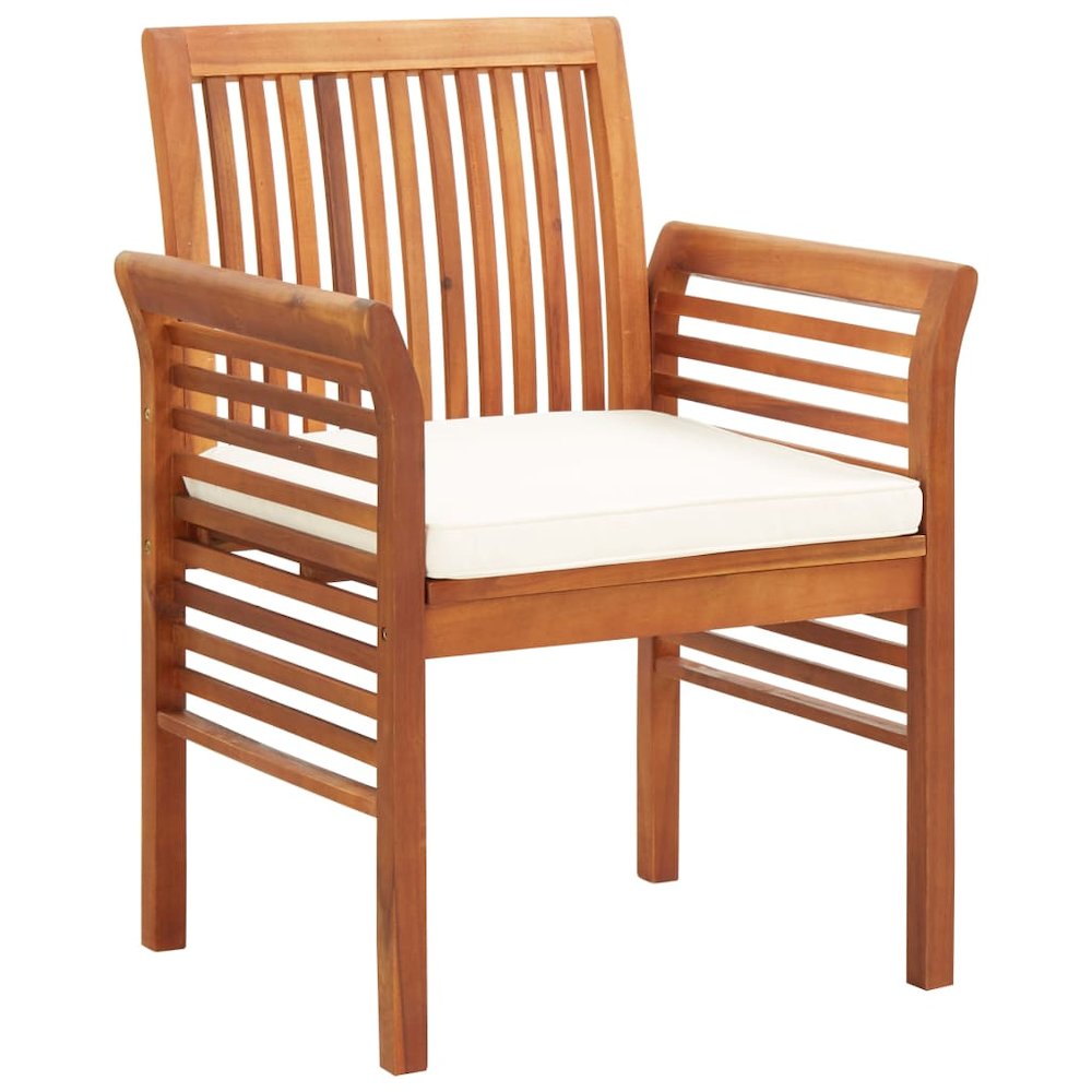 Dining Chair Set of 2 Brown Solid acacia wood Medium. Picture 2