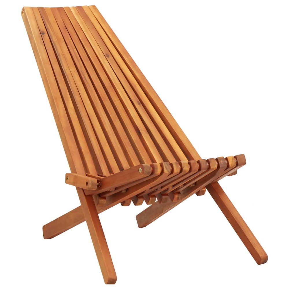 Outdoor Chair Brown Solid Acacia wood Standard Foldable. Picture 1
