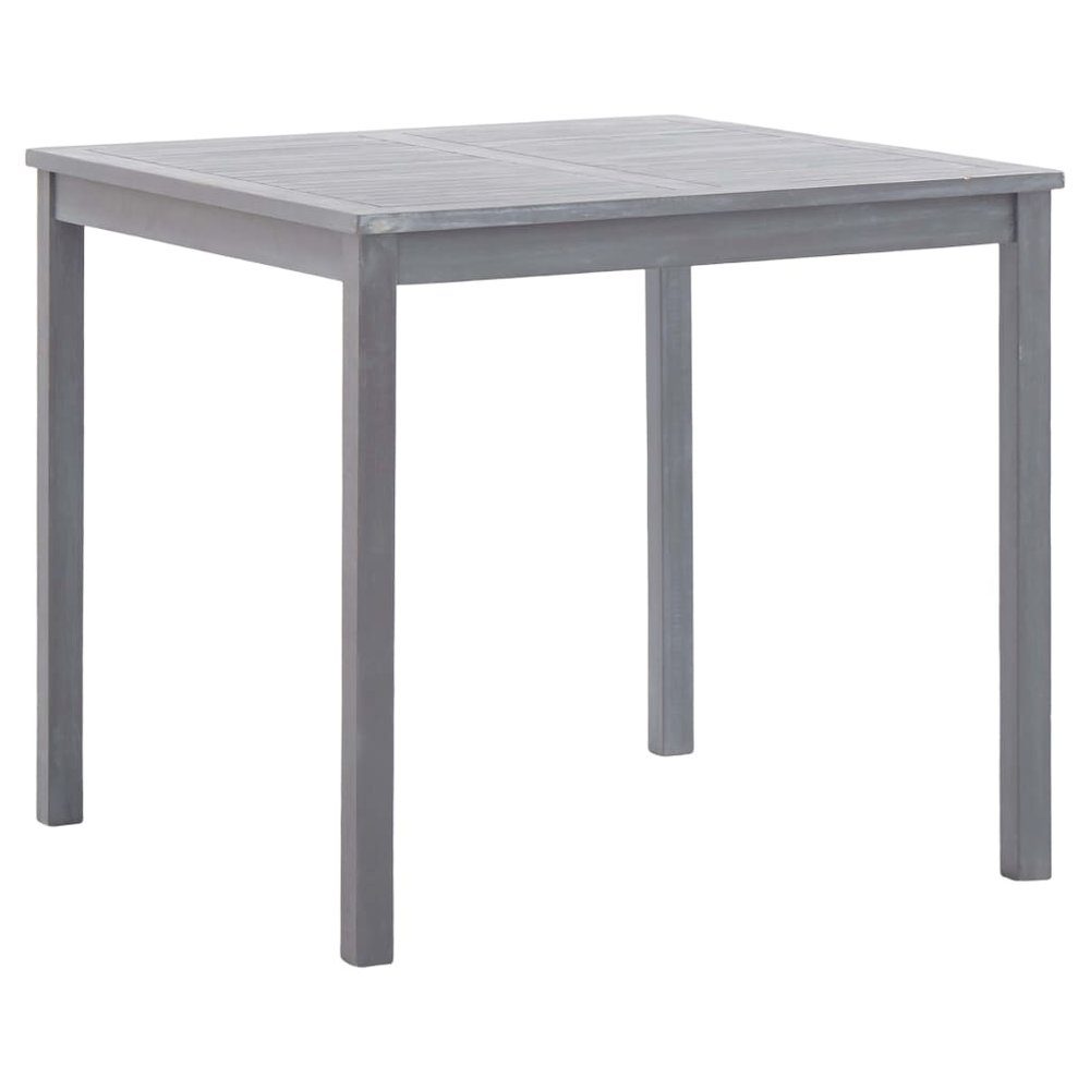 Dining Table Grey Solid Acacia wood 31.5x31.5x29.1in Durable. Picture 1