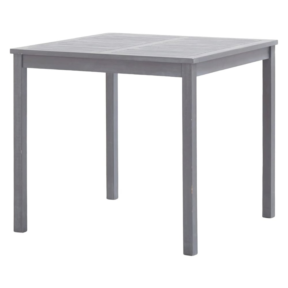 Dining Table Grey Solid Acacia wood 31.5x31.5x29.1in Durable. Picture 2