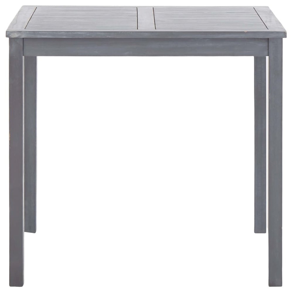 Dining Table Grey Solid Acacia wood 31.5x31.5x29.1in Durable. Picture 3
