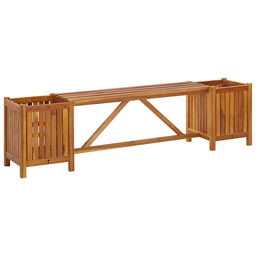 Garden Bench Light Brown Solid Acacia Wood. Picture 1