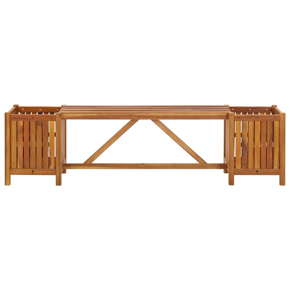 Garden Bench Light Brown Solid Acacia Wood. Picture 3