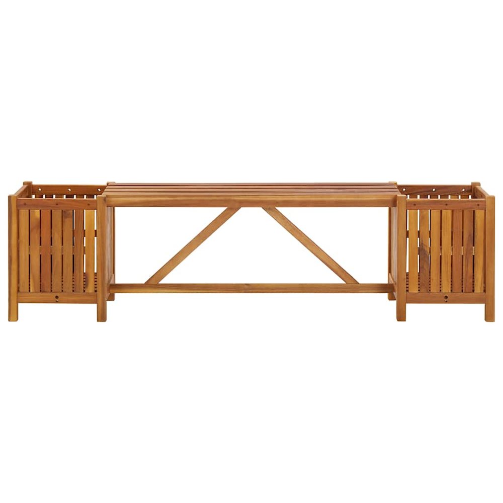 Garden Bench Light Brown Solid Acacia Wood. Picture 5