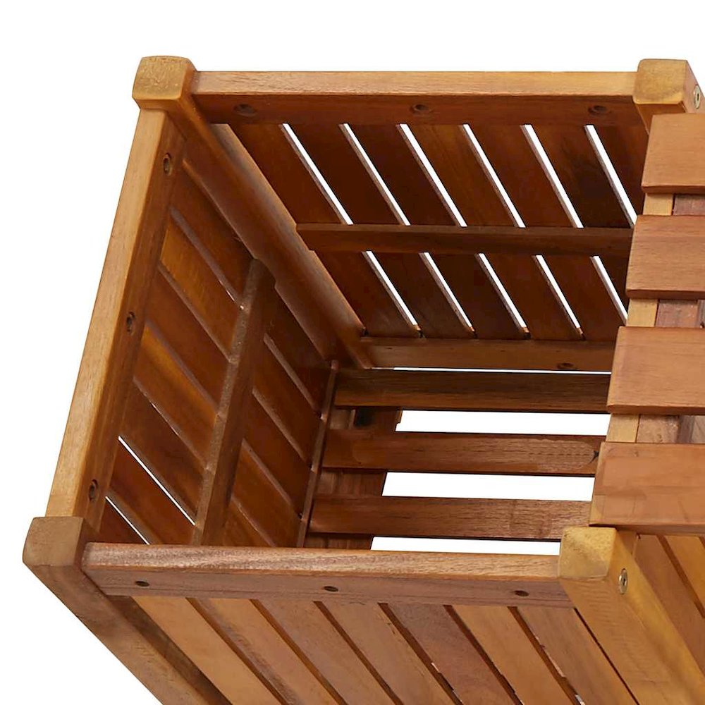 Garden Bench Light Brown Solid Acacia Wood. Picture 7