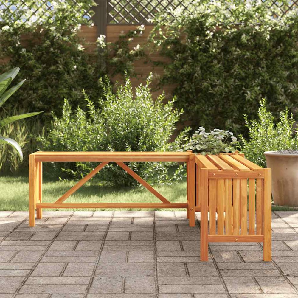 Garden Bench Brown Solid acacia wood 46.1 x 46.1 x 15.7 in. Picture 3