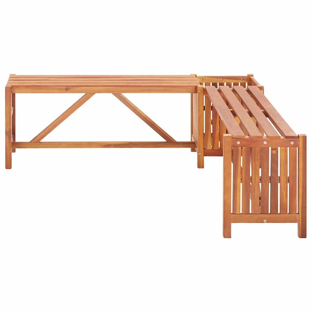 Garden Bench Brown Solid acacia wood 46.1 x 46.1 x 15.7 in. Picture 5