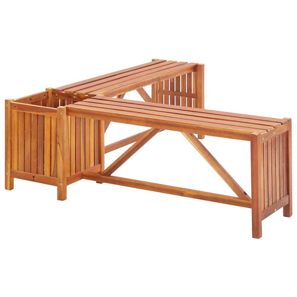Garden Bench Brown Solid acacia wood 46.1 x 46.1 x 15.7 in. Picture 6