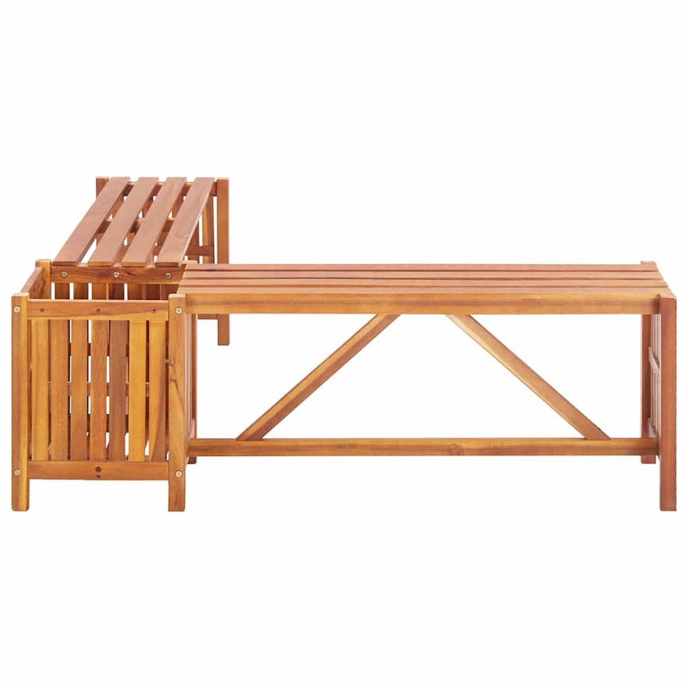 Garden Bench Brown Solid acacia wood 46.1 x 46.1 x 15.7 in. Picture 7