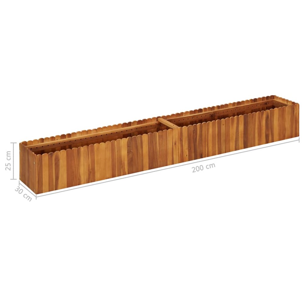Raised Bed Natural wood Solid Acacia wood 78.7 in long Durable. Picture 6